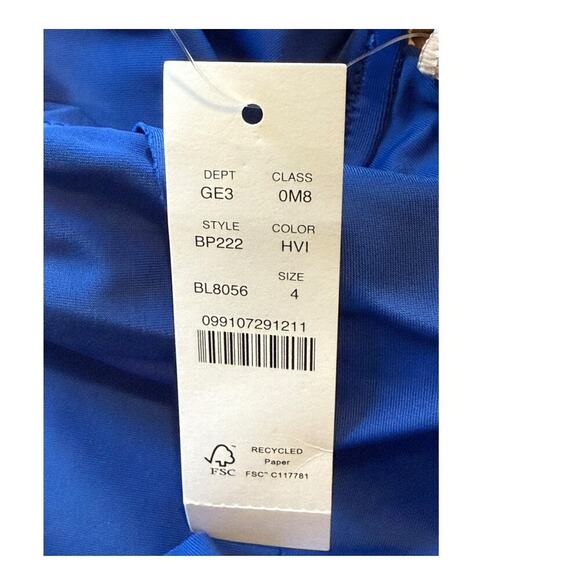 NEW J. Crew Women’s Size 4 Ruched Ruffle One-Piece Swimsuit Harbor View Blue - Picture 4 of 4